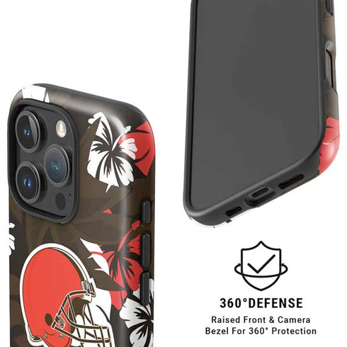 NFL Cleveland Browns Tropical Print iPhone 16 Pro Magsafe Impact Case